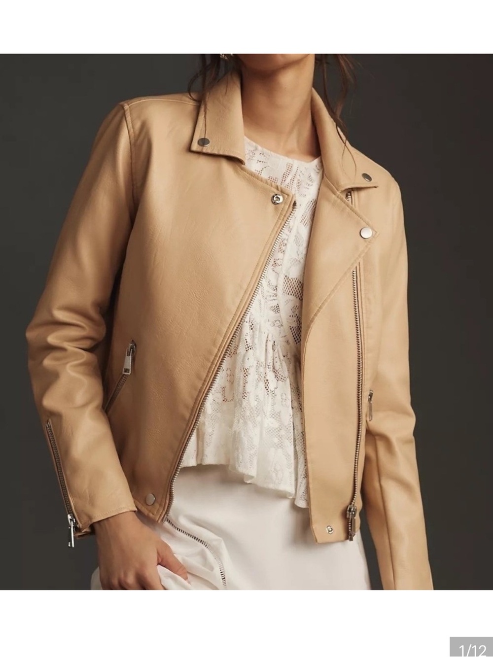 Anthropologie Saige Faux Leather Moto Jacket
